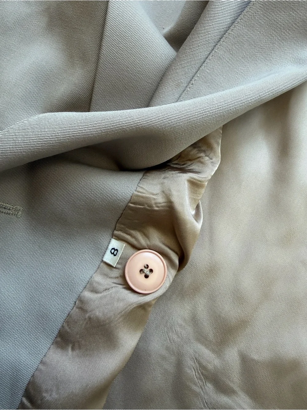 Christian Dior Vintage Double Breasted Blazer Jacket Tan Beige Sz 8 100% Wool
